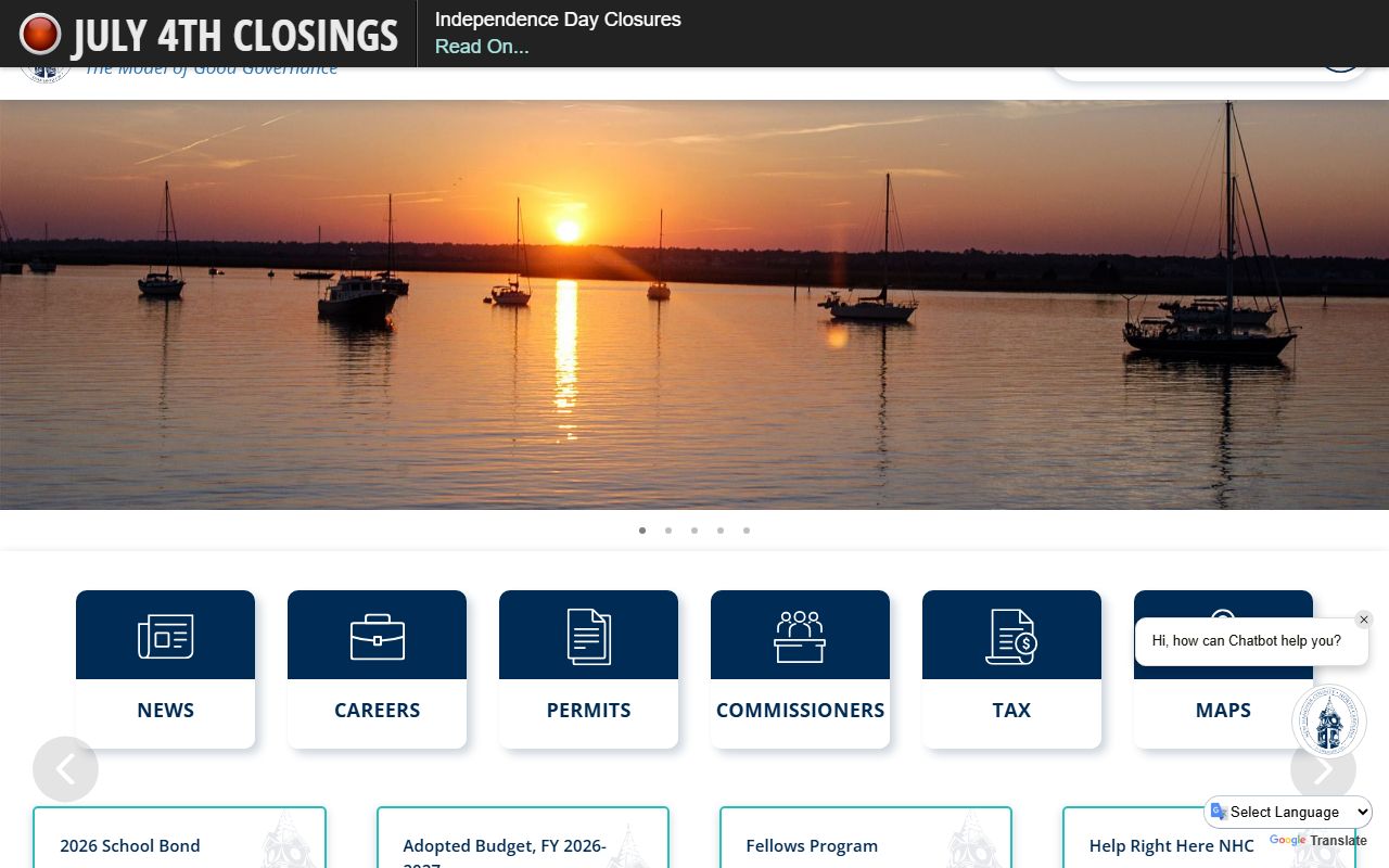 New Hanover County phone directory homepage