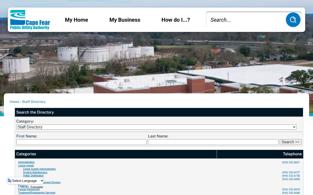 New Hanover County phone directory CFPUA utility contacts