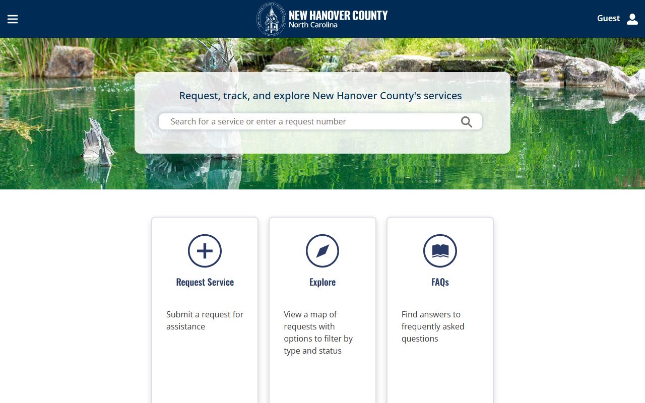 New Hanover County phone directory 311 service request portal